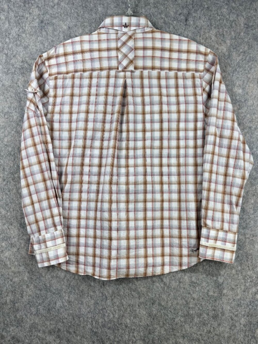 Vintage English Laundry Mens Plaid Shirt French Cuff Embroidered Sz XXL Cotton - Picture 6 of 16
